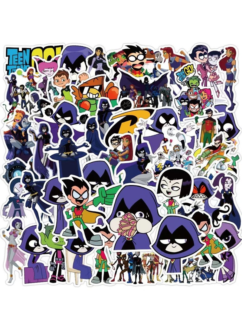 general 50-Piece Teen Titans Go Cute Vinyl Waterproof Sticker