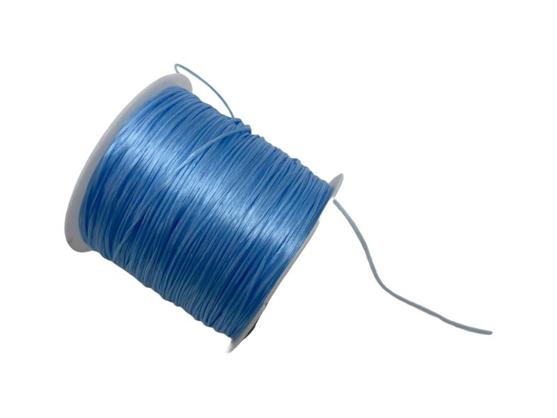 Self Lub Elastic Crystal Stretch Cord for Jewelry Making – Flat Beading Thread for Bracelets, Anklets, DIY Crafts – Durable, Clear Elastic String for Beads & Charms (Blue, 50 Meter, 0.5 mm) - Image 4