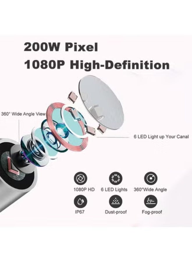 Ear Wax Removal,Ear Cleaner with 1080P Camera,Smart Visual Earwax Cleaning Tool with 6 LED Lights,8 Pcs Ear Set,6 Ear Scoop Ear Tips Replacement,Ear Cleaner for iOS & Android - Image 2