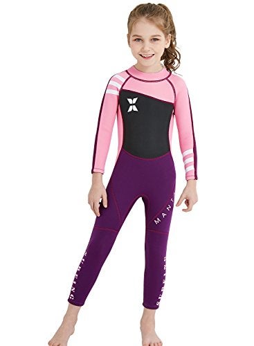 DIVE & SAIL Kids Wetsuit 2.5mm Long Sleeve Swimsuit Sun Protection One Piece Swimsuit Sun Suit for Boys Girls Pink S - Image 4