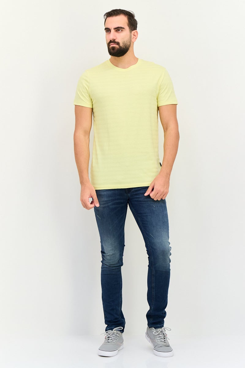 JACK & JONES Men Crew Neck Short Sleeve Graphic T Shirt, Yellow - Image 3