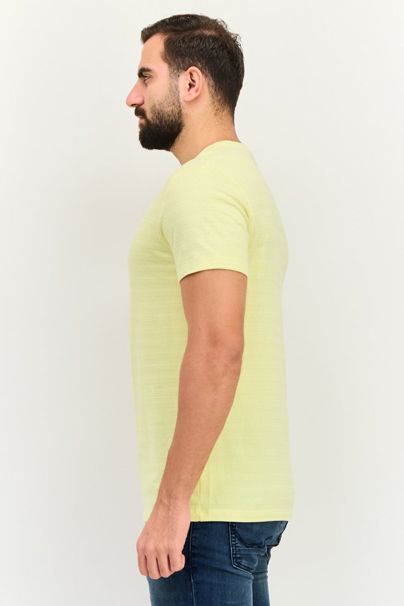 JACK & JONES Men Crew Neck Short Sleeve Graphic T Shirt, Yellow - Image 4