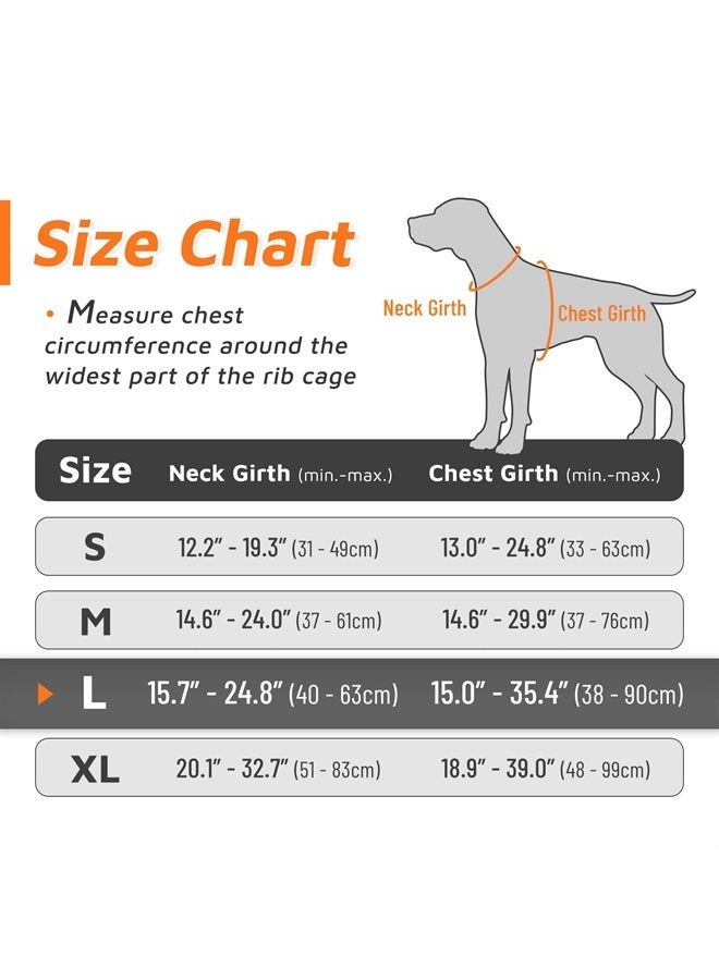 Eagloo Dog Harness for Large Dogs No Pull, Front Clip Dog Walking Harness with Reflective Adjustable Soft Padded Vest and Easy Control Handle, No-Choke Pet Harness with 2 Metal Rings, Orange, L - Image 2