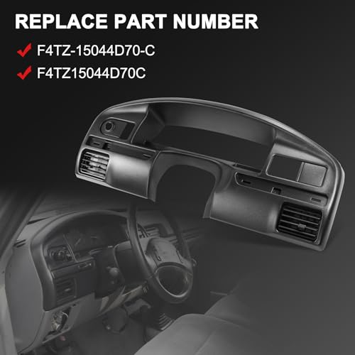 JDMSPEED Dashboard Instrument Cluster Panel Bezel Black Replacement For Ford F250 F350 F Series Super Duty 7.3L V8 Diesel 1994-1997 F4TZ-15044D70-C F4TZ15044D70C Surround Trim for Instrument Cluster Dash Panel - Image 2