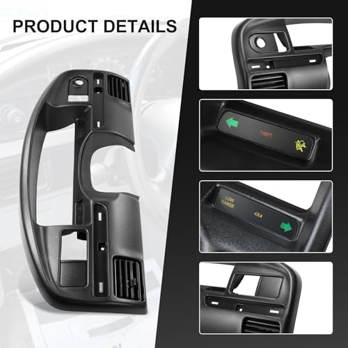 JDMSPEED Dashboard Instrument Cluster Panel Bezel Black Replacement For Ford F250 F350 F Series Super Duty 7.3L V8 Diesel 1994-1997 F4TZ-15044D70-C F4TZ15044D70C Surround Trim for Instrument Cluster Dash Panel - Image 4