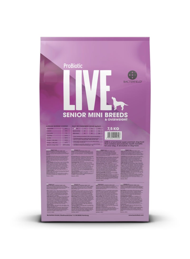 بروبيوتيك لايف طعام جاف للكلاب صغيرة السلالة المسنّة و السمنة بالديك الرومي و الأرز - Image 4