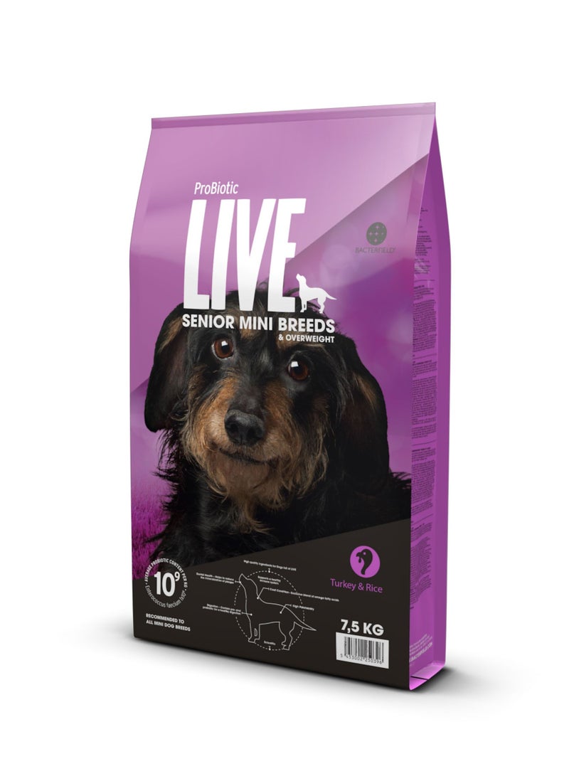 بروبيوتيك لايف طعام جاف للكلاب صغيرة السلالة المسنّة و السمنة بالديك الرومي و الأرز - Image 3