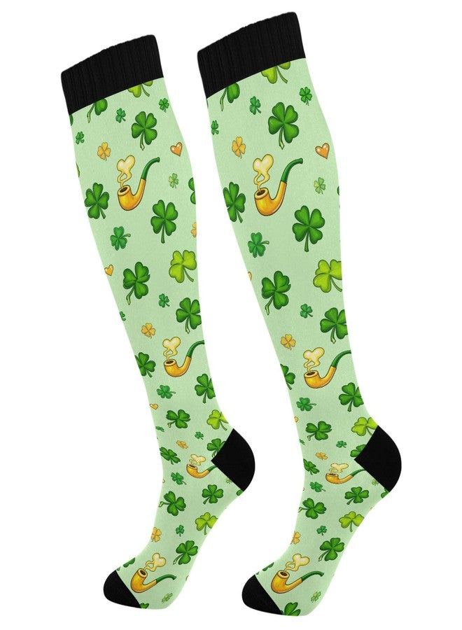 Wusikd St Patrick's Day Compression Socks for Women and Men Circulation Irish Shamrock Long Socks for Athletic Running 1 - Image 1