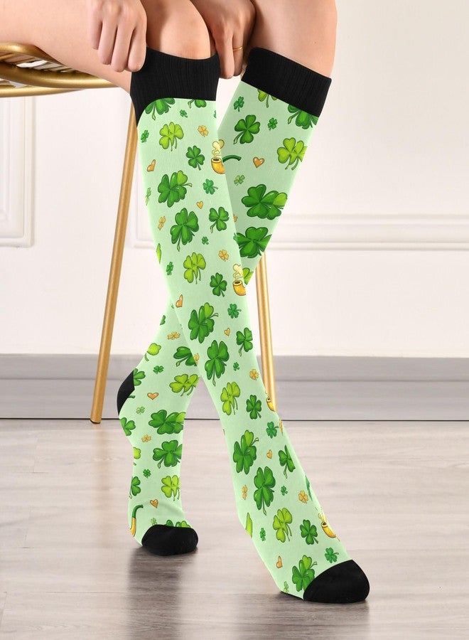 Wusikd St Patrick's Day Compression Socks for Women and Men Circulation Irish Shamrock Long Socks for Athletic Running 1 - Image 3