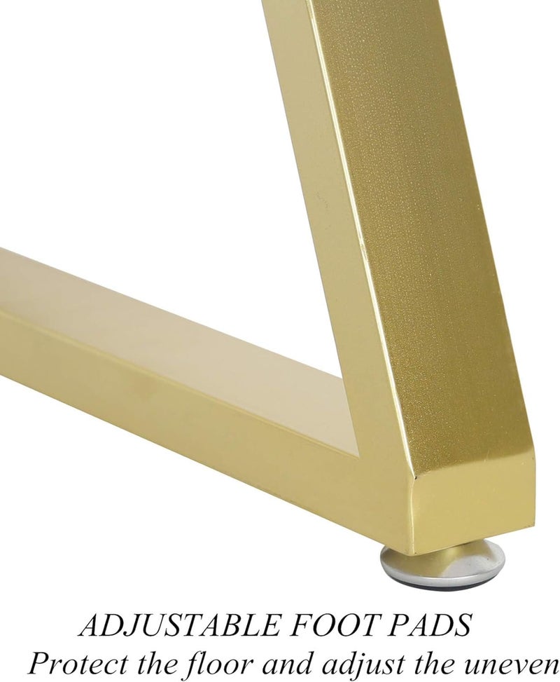 Ventuos Industrial Metal Table Legs H28 x W24 Heavy Duty Modern Furniture Legs for DIY Use Set of 2 Desk Legs Multiple Uses for Dinning TableCoffee TableKitchen TableTriangleShapeGold - Image 4