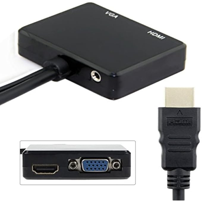 rayihni HD-213 HDMI TO VGA AND HDMI FEMALE SPLITTER WITH AUDIO VIDEO CABLE CONVERTER ADAPTER FOR HDTV PC MONITOR - Image 3