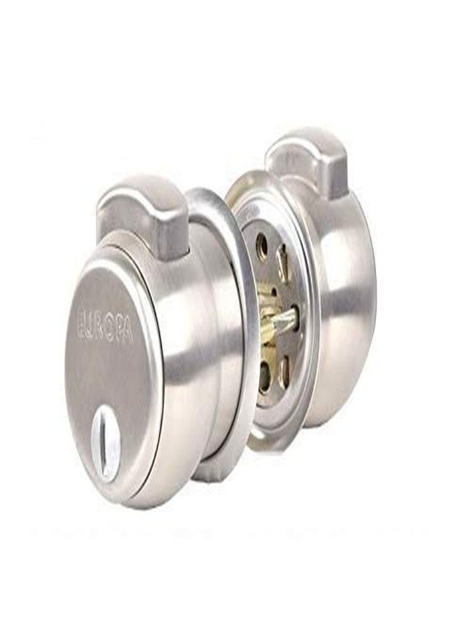 Europa Feather Touch Press Button Cylindrical Lock | Stainless Steel Bathroom Door Lock | Keyless Inside Operation | Durable Silver Finish | Smooth Push Button Mechanism - Image 1