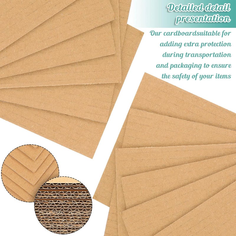 Zonon 50 Pack Brown Corrugated Cardboard Sheets (5 x 7 Inch) - Flat Inserts, Squares, Separators for Art Projects, DIY Crafts Supplies - Image 4