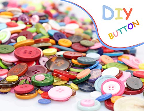 Tnstk 650 Pcs Round Resin Buttons - Assorted 2 & 4 Hole Buttons for Sewing, Crafts & DIY Projects (Multicolor) - Image 3