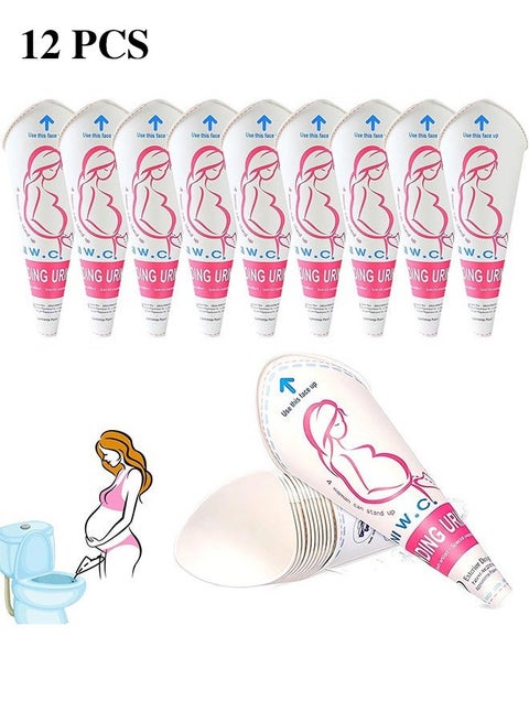 12 Pcs Disposable Portable Female Urination Device for Women, Female Urinal，Women Pee Cup Standing Up，Disposable Women Urinal for Women Female Pee Funnel，for Travel Camping Urinary Pee Cones