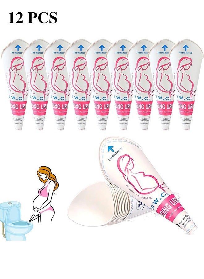 OMEVE 12 Pcs Disposable Portable Female Urination Device for Women, Female Urinal，Women Pee Cup Standing Up，Disposable Women Urinal for Women Female Pee Funnel，for Travel Camping Urinary Pee Cones  - Image 1