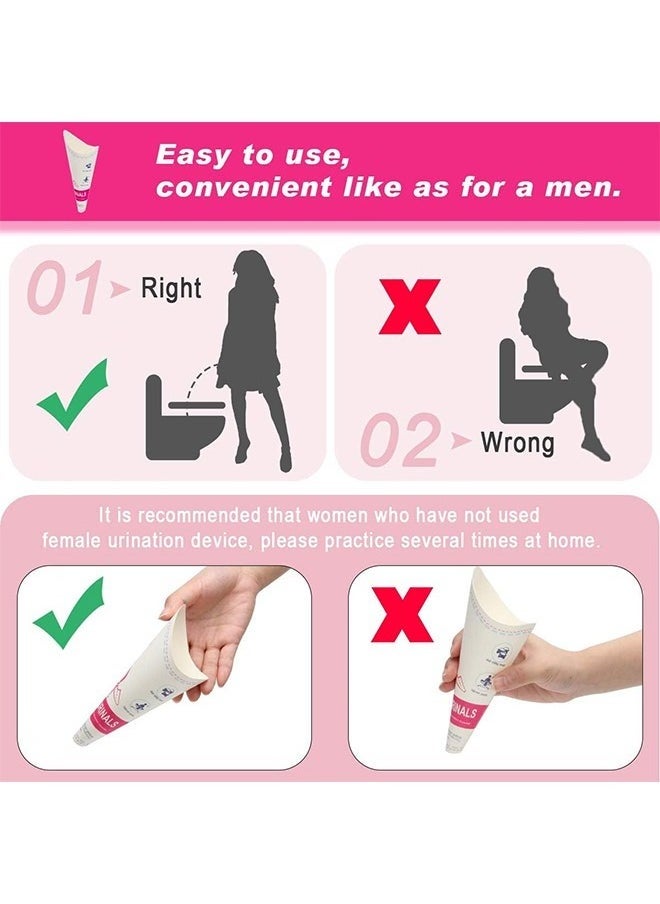 OMEVE 12 Pcs Disposable Portable Female Urination Device for Women, Female Urinal，Women Pee Cup Standing Up，Disposable Women Urinal for Women Female Pee Funnel，for Travel Camping Urinary Pee Cones  - Image 5