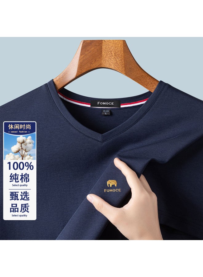 Fomoce fashion Casual T-shirt Summer Minimalist Versatile Short Sleeve Men's - Image 2
