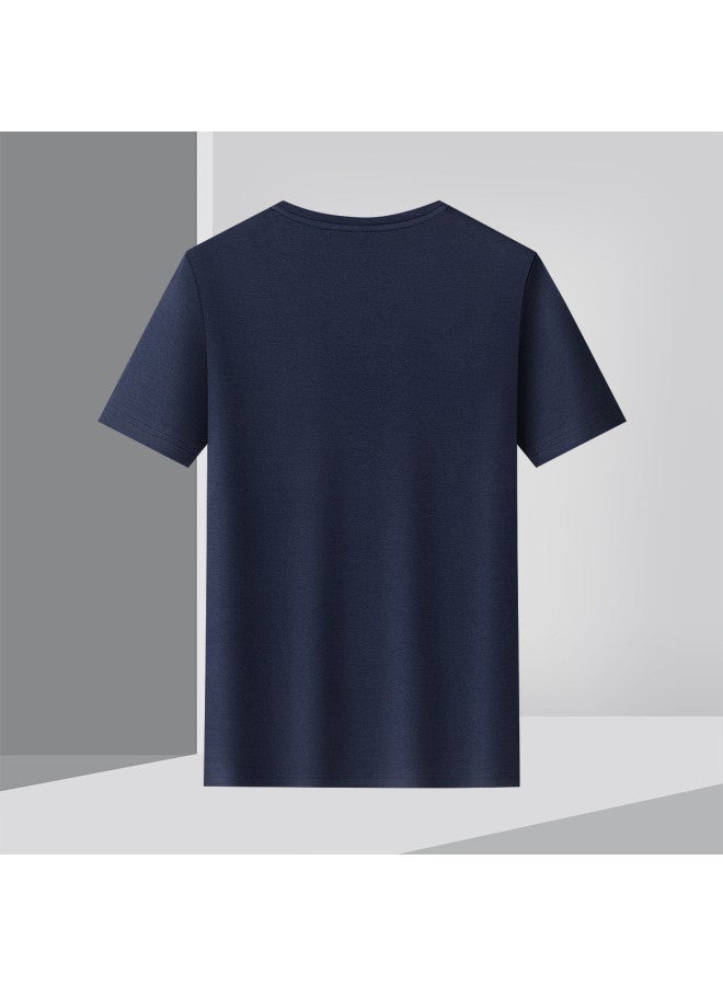 Fomoce fashion Casual T-shirt Summer Minimalist Versatile Short Sleeve Men's - Image 5