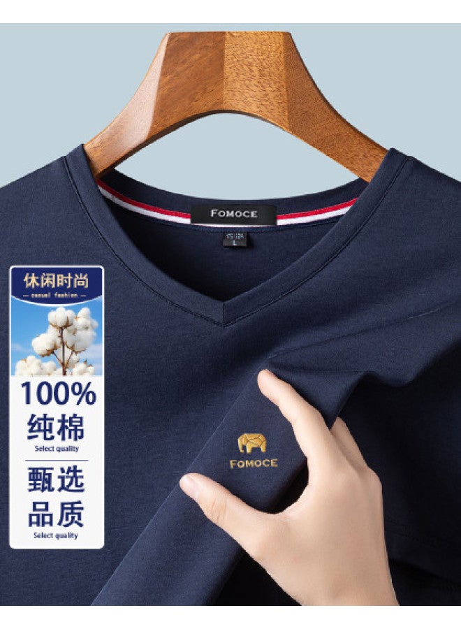 Fomoce fashion Casual T-shirt Summer Minimalist Versatile Short Sleeve Men's - Image 1
