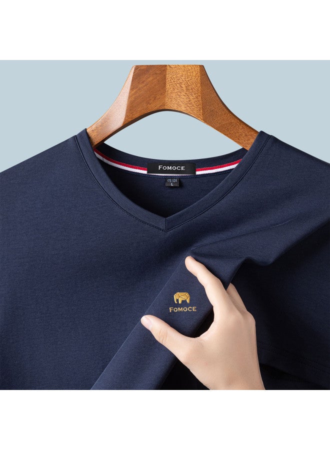Fomoce fashion Casual T-shirt Summer Minimalist Versatile Short Sleeve Men's - Image 3