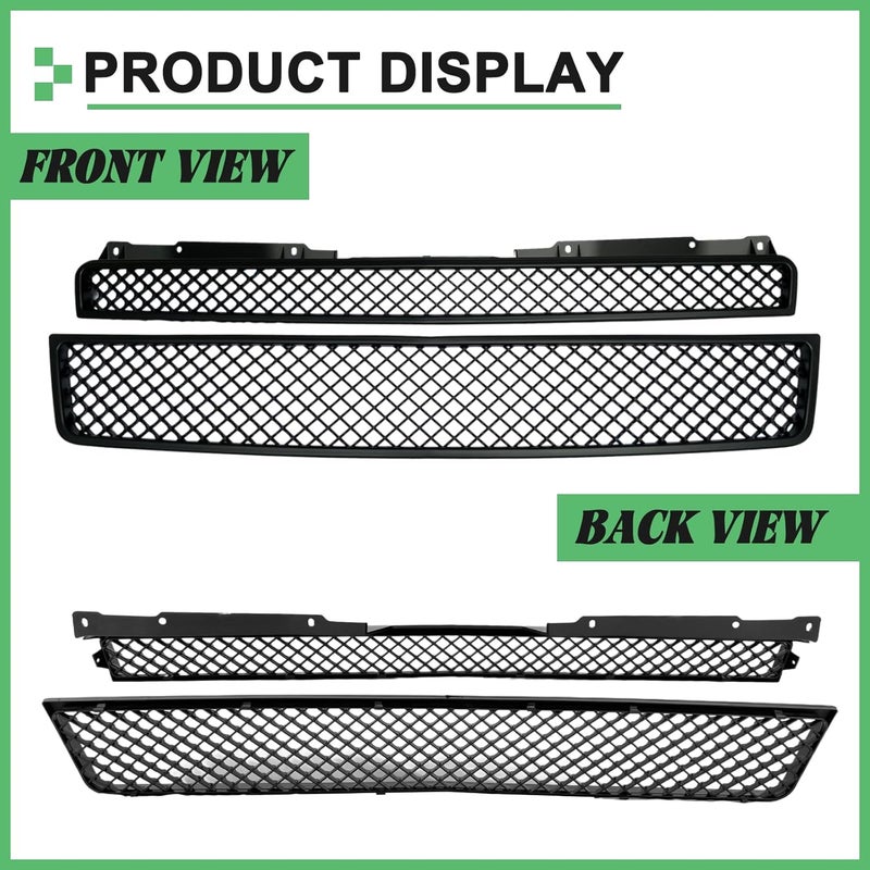 MATMACRO Mesh Front Bumper Grille for Chevy Tahoe, Suburban, Avalanche (2007-2014) - Image 3