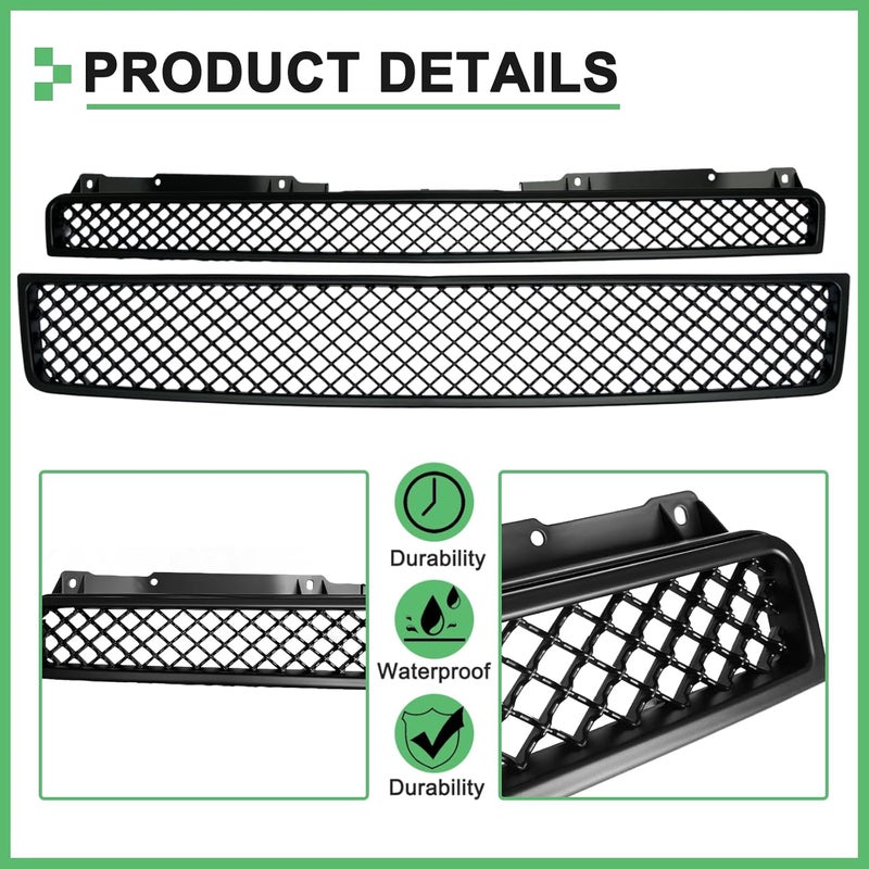 MATMACRO Mesh Front Bumper Grille for Chevy Tahoe, Suburban, Avalanche (2007-2014) - Image 2