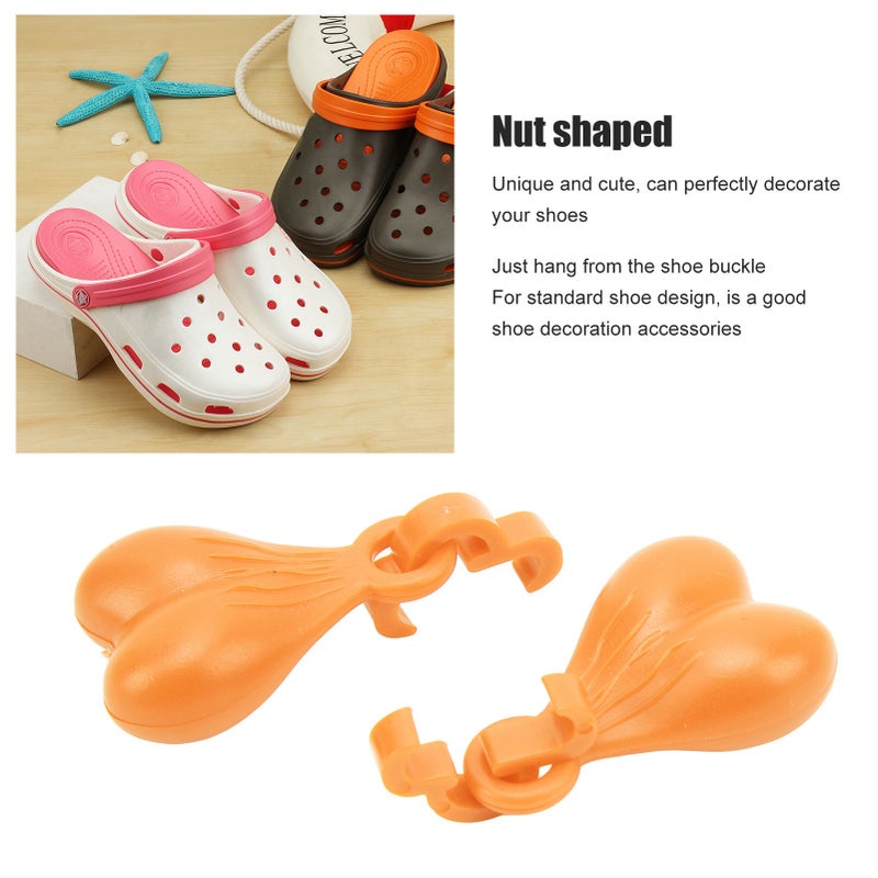 1 Pair Slipper Charm ABS Cute Stylish Hanging Shoe Decoration Charm Balls for Men Women Birthday Gift Orange - Image 3