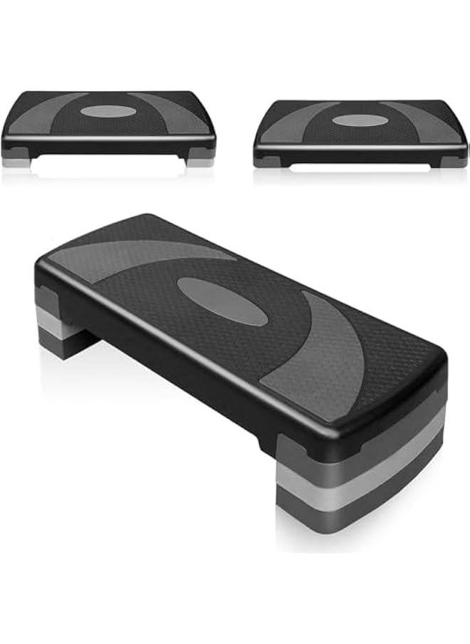 HOOKOR 80CM Aerobic Exercise Workout Step Platform with Adjustable Risers 4''-6''-8 Aerobic Steppers for Exercise Non-slip Home Step Up Exercise Platform  - Image 1