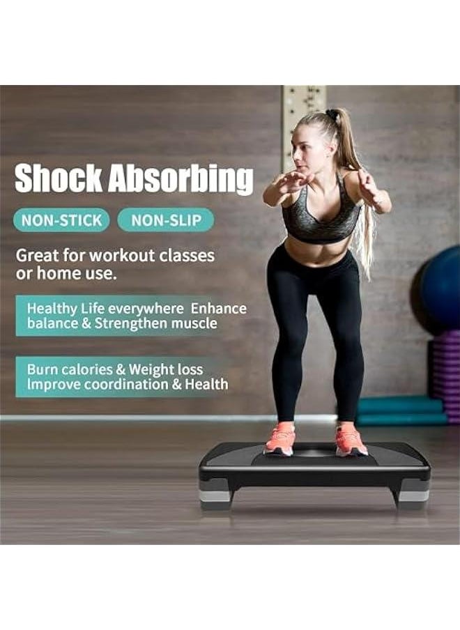 HOOKOR 80CM Aerobic Exercise Workout Step Platform with Adjustable Risers 4''-6''-8 Aerobic Steppers for Exercise Non-slip Home Step Up Exercise Platform  - Image 3