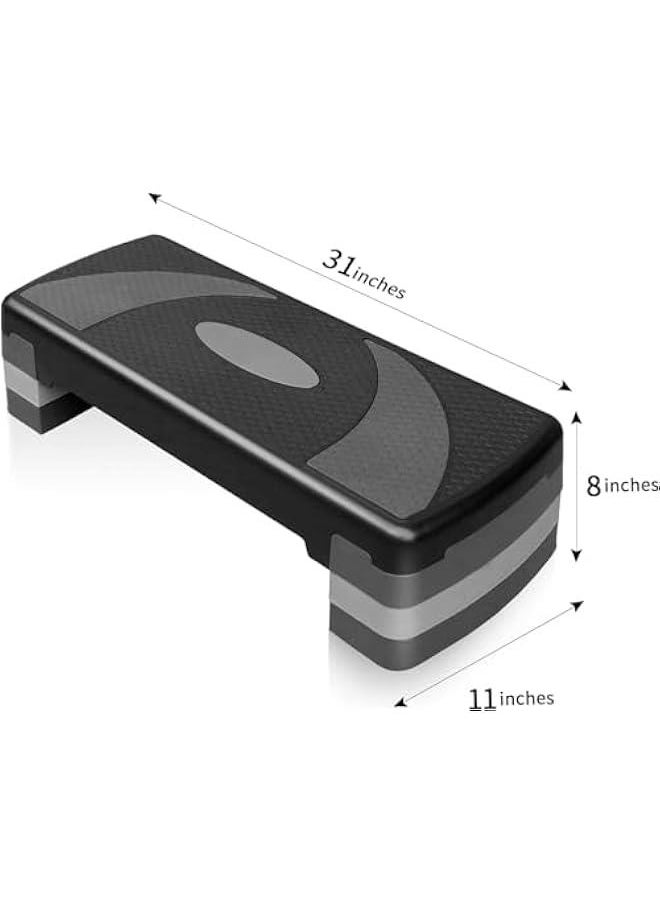 HOOKOR 80CM Aerobic Exercise Workout Step Platform with Adjustable Risers 4''-6''-8 Aerobic Steppers for Exercise Non-slip Home Step Up Exercise Platform  - Image 5