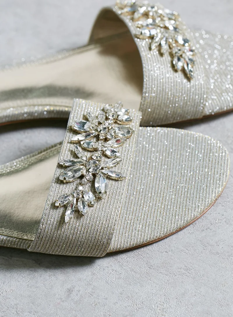 Dune LONDON Backless Shimmer Embellished Sandal