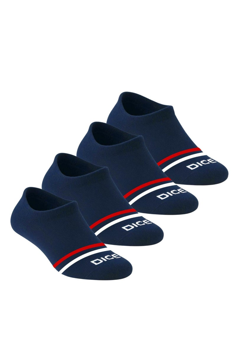 DICE Pack of 4 Half Towel Padded Cotton Socket Socks - Image 1