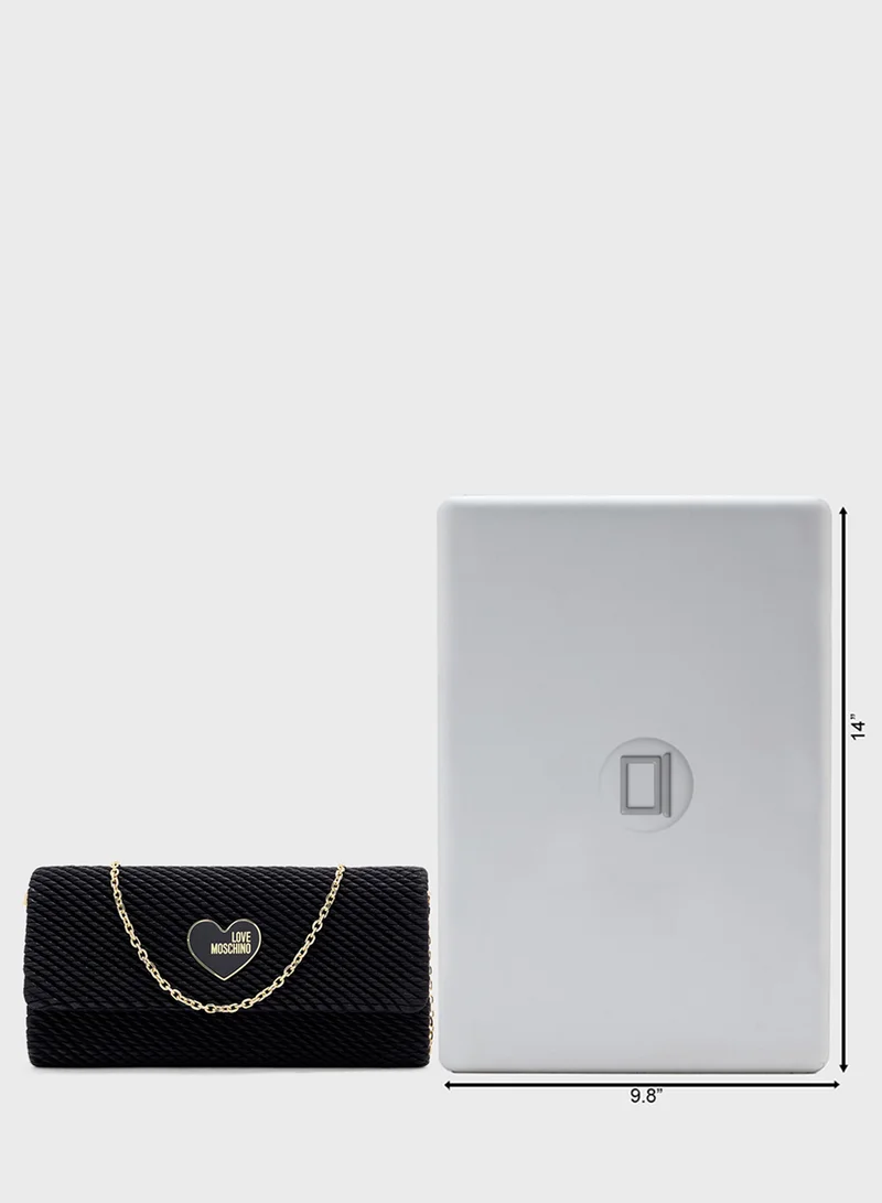 Love Moschino Chain Detailed Flap Over Crossbody