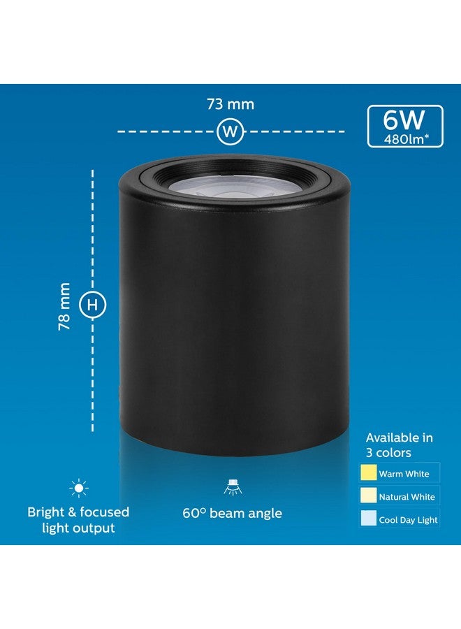 PHILIPS 6W Surface Mounted LED Spot Light | Synthetic Cylindrical COB Spot Down Light for Home & Decoration | Light Color: Warm White | Pack of 1 - Image 3