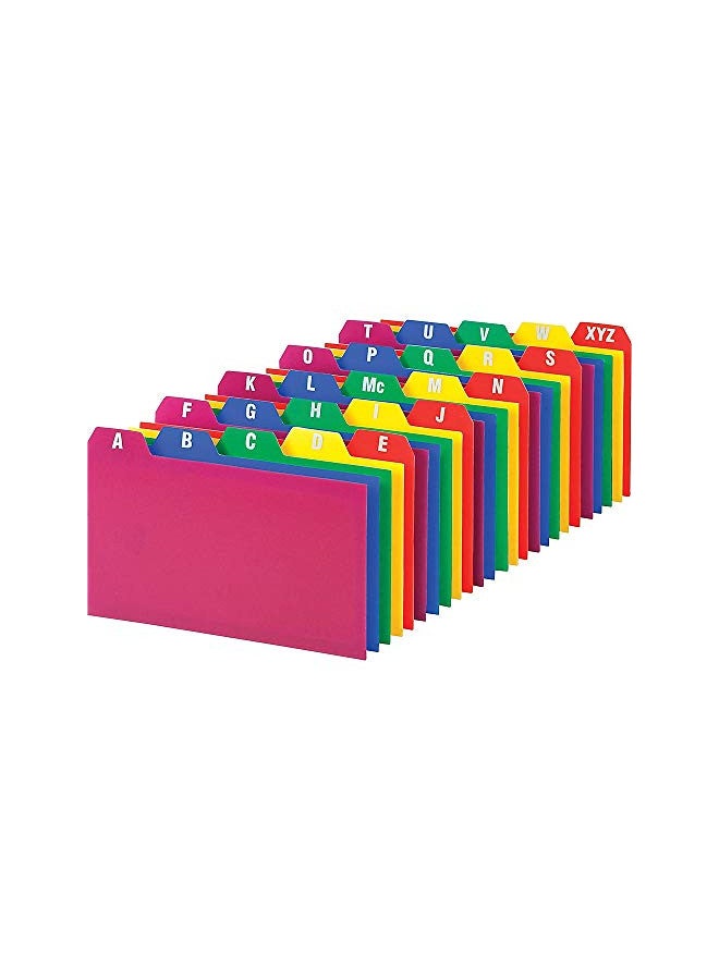 Oxford Poly Index Card Guide Set, 3 x 5 Inches, A-Z, 1/5 Inch Cut Tabs, Assorted Colors, 25 per Set (73153)