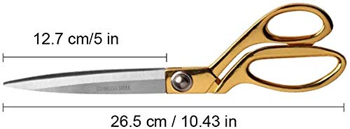 UNEQUETREND Tailor Scissors Professional 10.5" Gold Plated Stainless Steel Professional Shears Heavy Duty, 26 x 7 Centimeters - Image 3