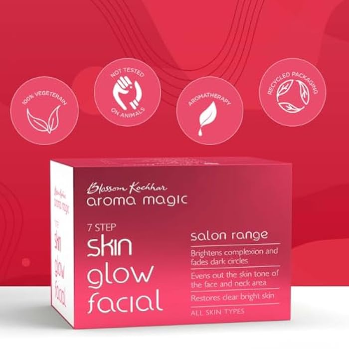 Aroma Magic Skin Glow Facial Kit - Multi Use | 7 Steps Skincare Set | Reduces Dark Circles | Gently Removes Dead Skin | Restores Clear & Radiant Skin - Image 3