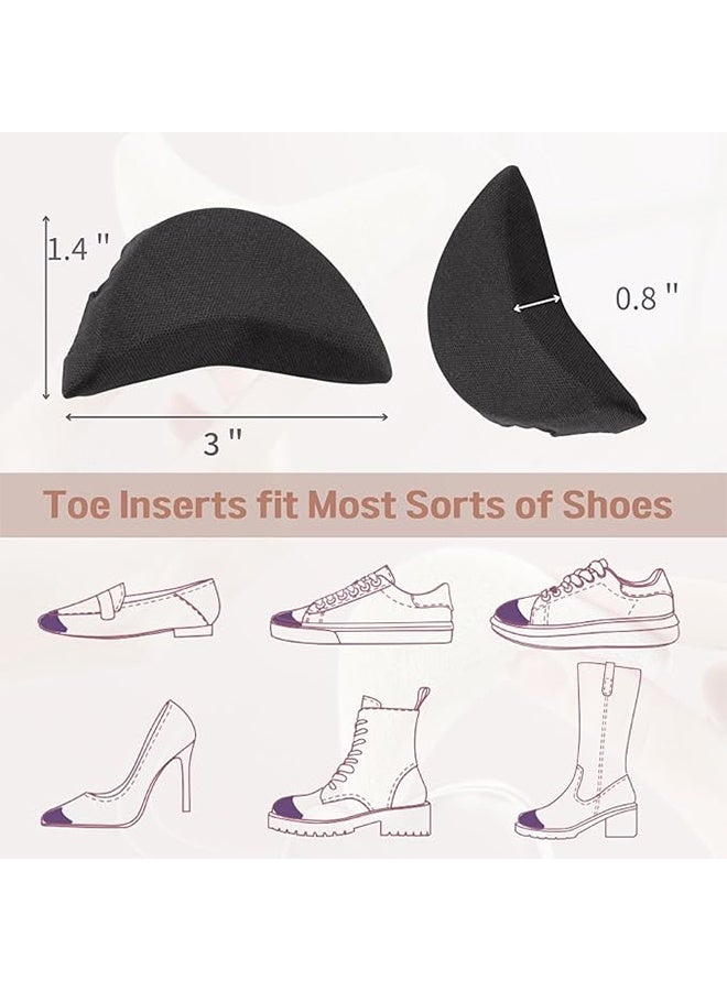 Women's and Men's Cores, Foam Toe Cap Padding, Anti-shoe Scuff Foot, Padded Toe Cover, Black and Beige - Image 2