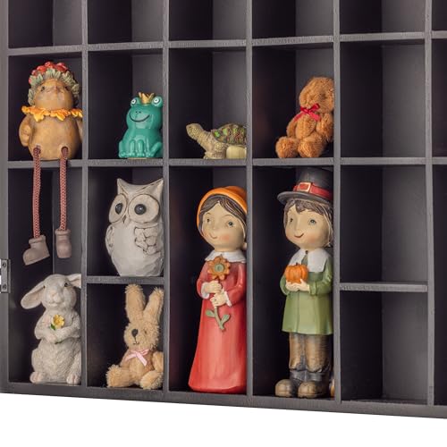 Gallery Solutions - Black Wall-Mounted - Curio & Shot Glass Display Case - 17"x26" Glass Door - Bar Accessories - Collectible - Miniature Glassware - Bar Accessories - Image 5