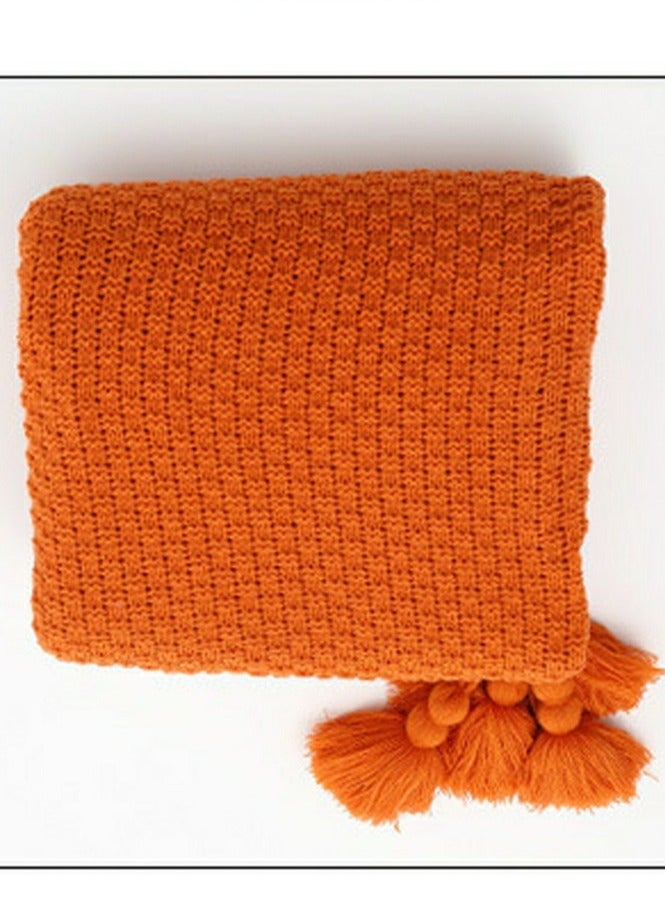 إسكدنيا لون نقي نسيج محبوك بطانية لينة الحفاظ على الحارة الكراميل - Image 2