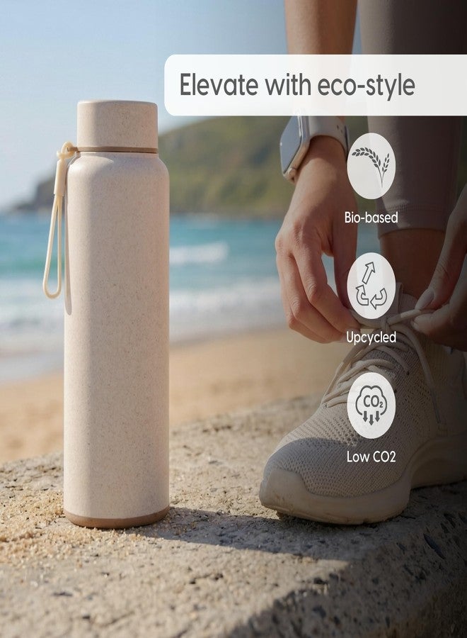Eha Earth Friendly Hydralife Insulated Water Bottle for Office & Schools | 600 ml Stainless Steel Water Bottle for Kids & Adults Made with Rice Husk | Bottle for Men, Women | Leak Proof | 1 Unit - Image 5
