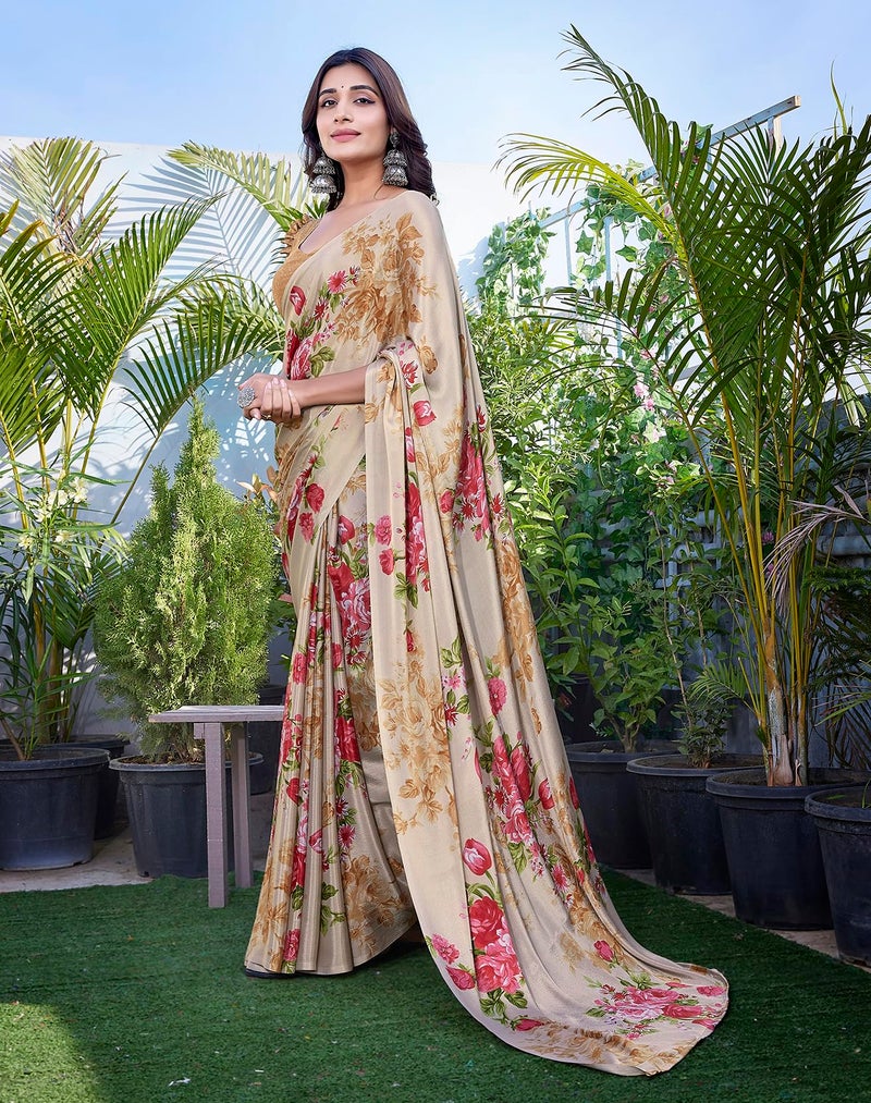 Yashika Women's Elegant Chiffon Saree Set with Blouse Piece - Elevate Your Style with This Trendy Ensemble! (AZ-YS-P1-DIPTI MUSTARD) - Image 3