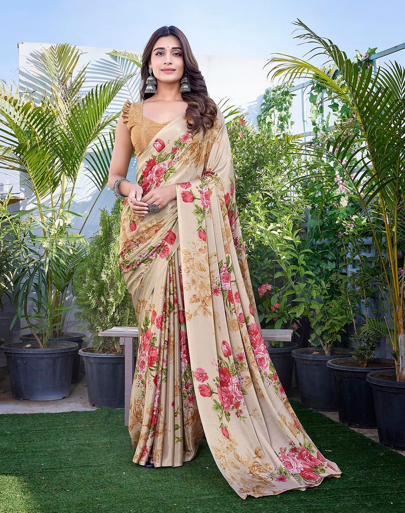 Yashika Women's Elegant Chiffon Saree Set with Blouse Piece - Elevate Your Style with This Trendy Ensemble! (AZ-YS-P1-DIPTI MUSTARD) - Image 5