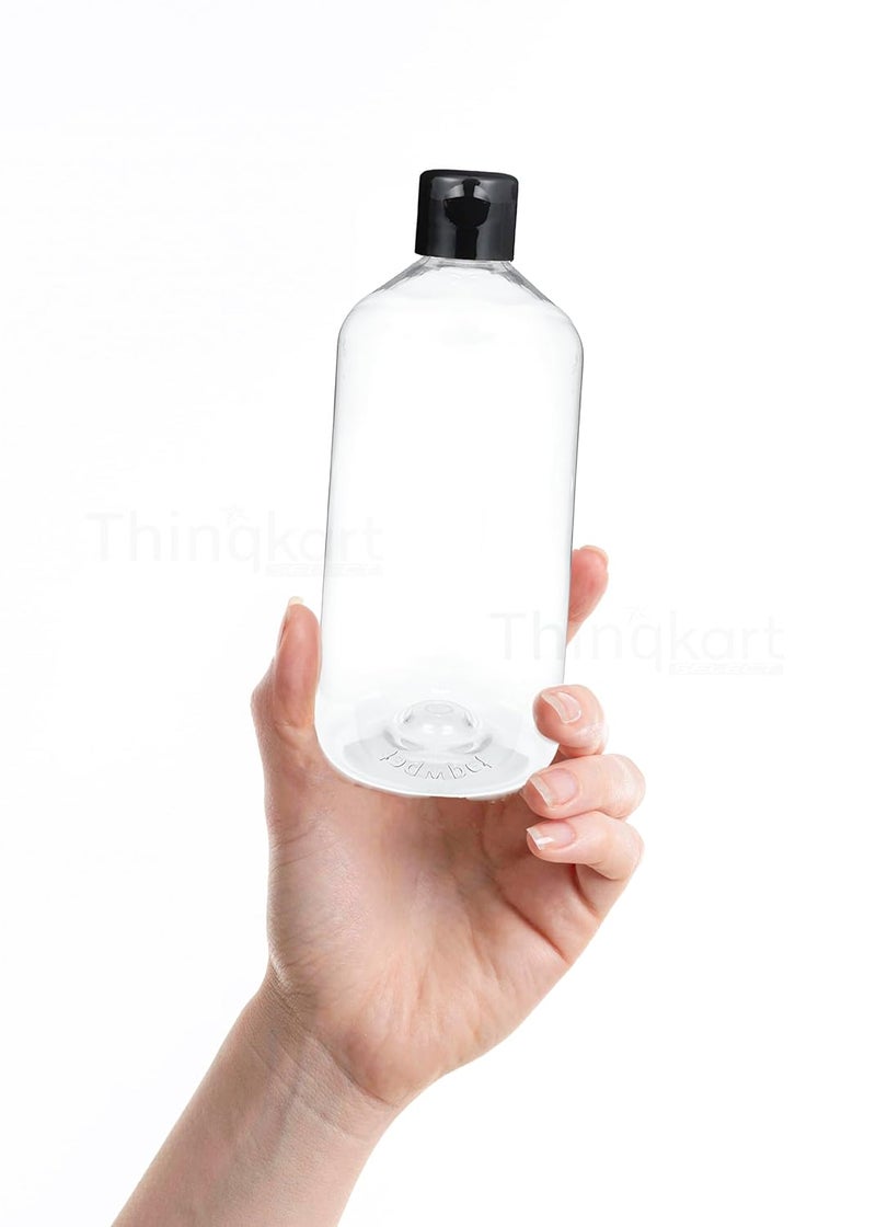 Thinqkart Select 300ml Empty Clear Plastic Bottles Refillable Travel Size Cosmetic ContainersSqueeze Bottles With Black Flip Cap For Toiletries, Shampoos, Lotions, Creams (24) - Image 3