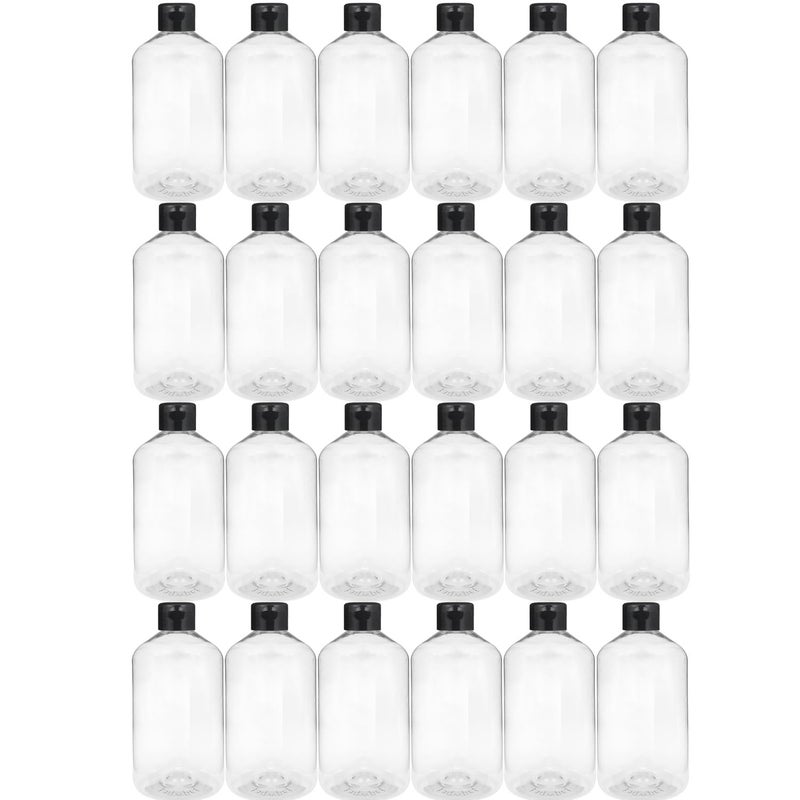 Thinqkart Select 300ml Empty Clear Plastic Bottles Refillable Travel Size Cosmetic ContainersSqueeze Bottles With Black Flip Cap For Toiletries, Shampoos, Lotions, Creams (24) - Image 1