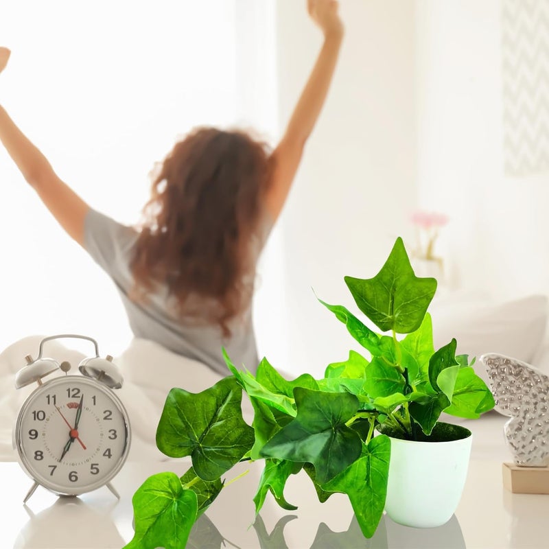 fancymart Artificial Plant Common Ivy Leaves Falling in Pot, Home and Office Decor Item for Desk & Wall Shelves - Image 5