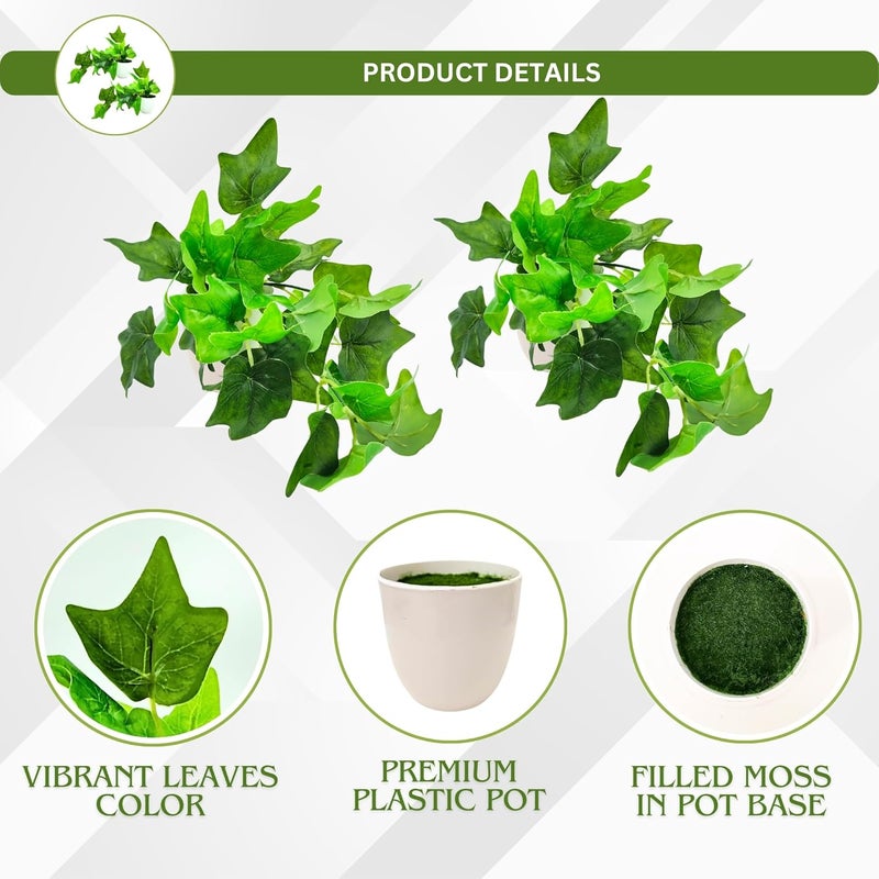 fancymart Artificial Plant Common Ivy Leaves Falling in Pot, Home and Office Decor Item for Desk & Wall Shelves - Image 3