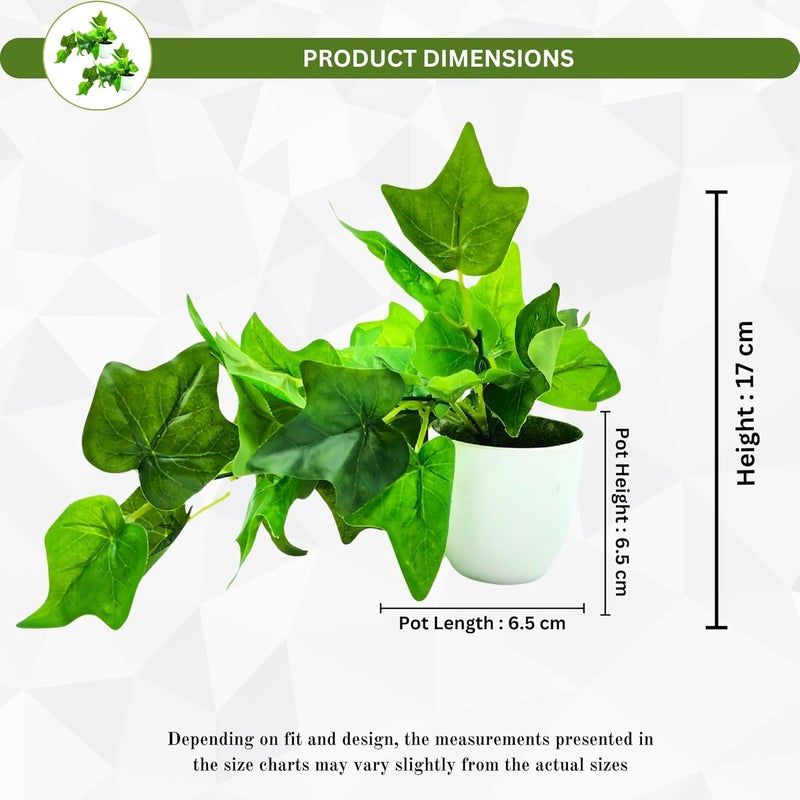 fancymart Artificial Plant Common Ivy Leaves Falling in Pot, Home and Office Decor Item for Desk & Wall Shelves - Image 4