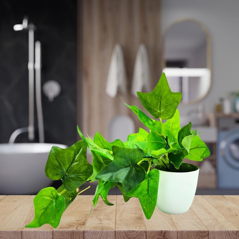 fancymart Artificial Plant Common Ivy Leaves Falling in Pot, Home and Office Decor Item for Desk & Wall Shelves - Image 2